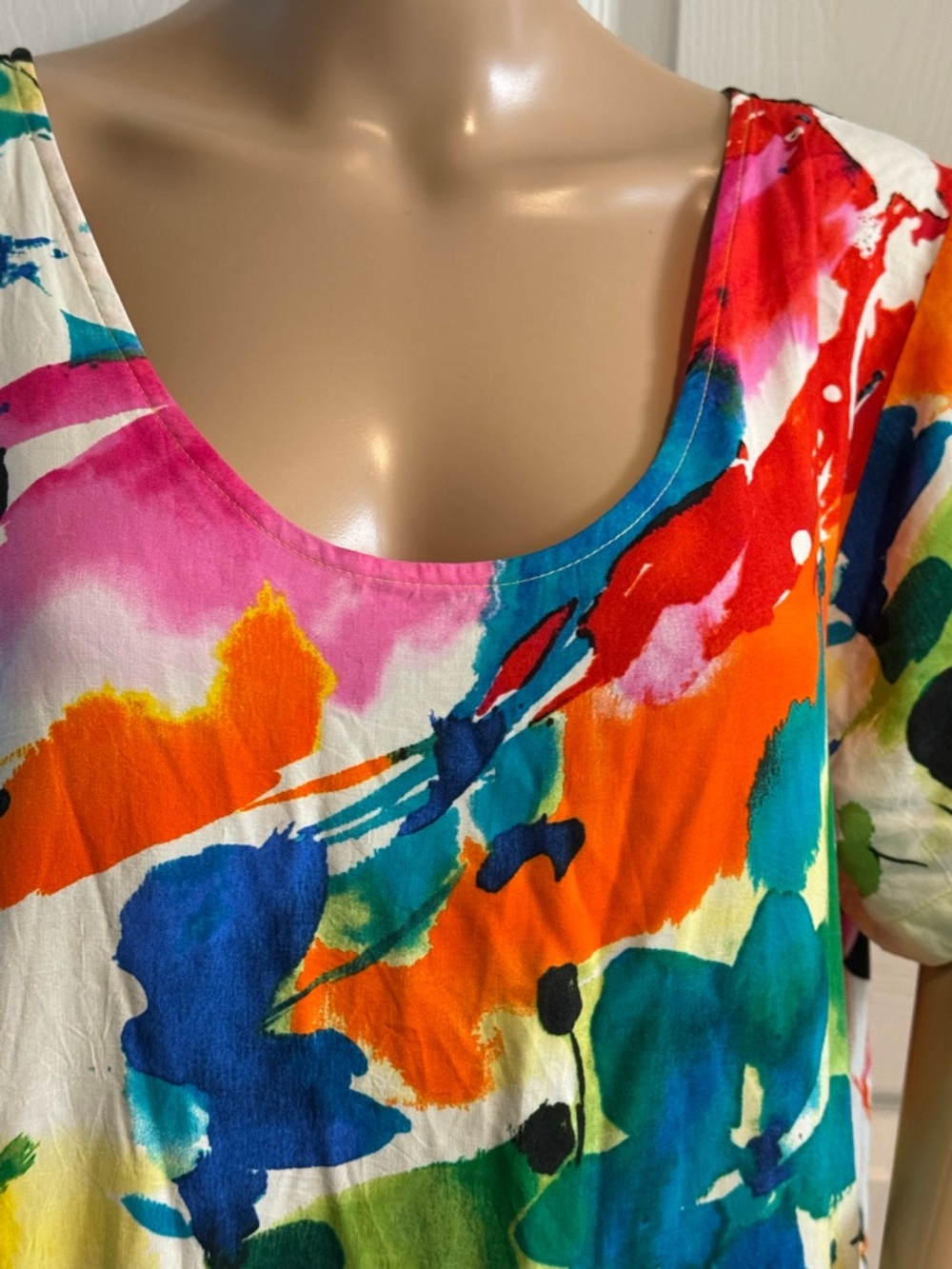 Jams World Symphony Tiered Dress Size L Hawaiian Beach Tropical Floral Colorful - Picture 6 of 13